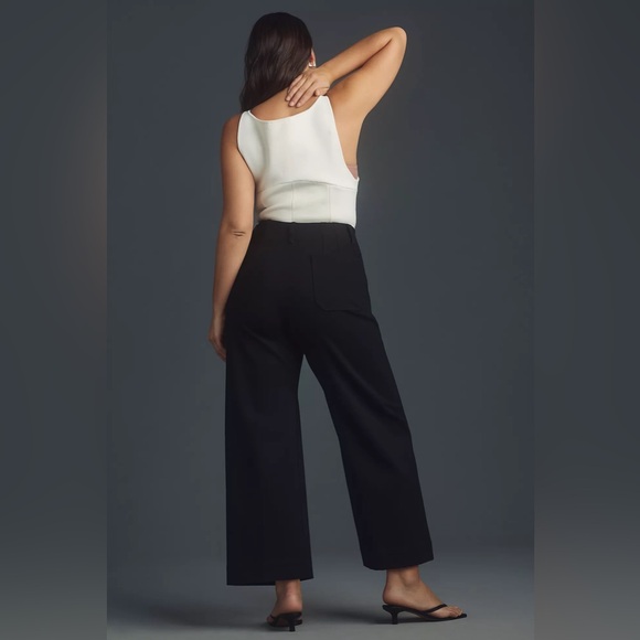 Anthropologie The Colette Cropped Wide-Leg Trousers by Maeve: Ponte Edition - Picture 7 of 8
